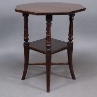 Jas Shoolbred Attributed, Aesthetic Movement Octagonal Mahogany Side Table - Thumbnail 3