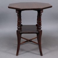 Jas Shoolbred Attributed, Aesthetic Movement Octagonal Mahogany Side Table - Thumbnail 4
