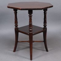 Jas Shoolbred Attributed, Aesthetic Movement Octagonal Mahogany Side Table - Thumbnail 5