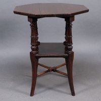 Jas Shoolbred Attributed, Aesthetic Movement Octagonal Mahogany Side Table - Thumbnail 6