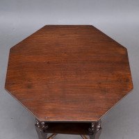 Jas Shoolbred Attributed, Aesthetic Movement Octagonal Mahogany Side Table - Thumbnail 7