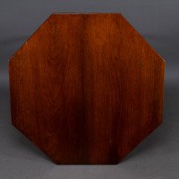 Jas Shoolbred Attributed, Aesthetic Movement Octagonal Walnut Side Table with Central Shelf - Thumbnail 5