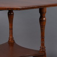 Jas Shoolbred Attributed, Aesthetic Movement Octagonal Walnut Side Table with Central Shelf - Thumbnail 7