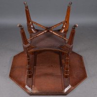 Jas Shoolbred Attributed, Aesthetic Movement Octagonal Walnut Side Table with Central Shelf - Thumbnail 15