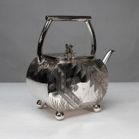 W W Harrison & Co., Aesthetic Movement Silver-plated Tea Pot - Thumbnail 3