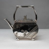 W W Harrison & Co., Aesthetic Movement Silver-plated Tea Pot - Thumbnail 5