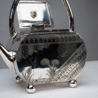 W W Harrison & Co., Aesthetic Movement Silver-plated Tea Pot - Thumbnail 9