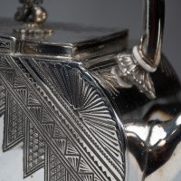 W W Harrison & Co., An Aesthetic Movement Silver-plated Tea Pot - Thumbnail 15