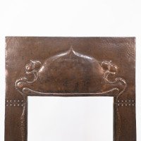 An Arts & Crafts Copper Fire Insert with Hand-crafted Stylized Floral Decoration - Thumbnail 3