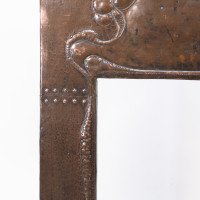 An Arts & Crafts Copper Fire Insert with Hand-crafted Stylized Floral Decoration - Thumbnail 5