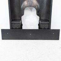 Arts & Crafts Cast Iron Fireplace with Curved Sides & Stylized Floral Decoration - Thumbnail 16