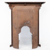 Arts & Crafts Cast Iron Fireplace with Curved Sides & Stylized Floral Decoration - Thumbnail 17