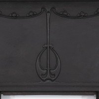An Arts & Crafts/Art Nouveau Cast Iron Fireplace with Stylized Floral Details - Thumbnail 11