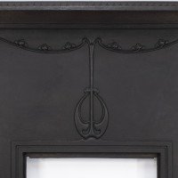 An Arts & Crafts/Art Nouveau Cast Iron Fireplace with Stylized Floral Details - Thumbnail 10