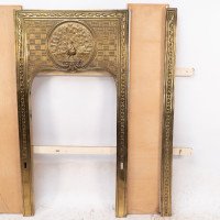 T. Elsley Attributed, Aesthetic Brass Fire Insert with Upper Central Peacock - Thumbnail 6