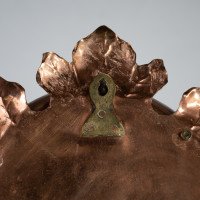An Arts & Crafts Circular Copper Bevelled Mirror in the Form of a Flower Bud - Thumbnail 11