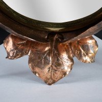 An Arts & Crafts Circular Copper Bevelled Mirror in the Form of a Flower Bud - Thumbnail 9