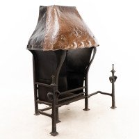 An Arts & Crafts Hand-forged Iron & Copper Fireplace in the Style of Baillie Scott - Thumbnail 2