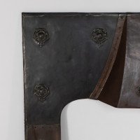 A Large Arts & Crafts Copper Fire Insert with a Lion in a Shield Crest - Thumbnail 3