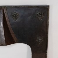 A Large Arts & Crafts Copper Fire Insert with a Lion in a Shield Crest - Thumbnail 8