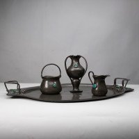 William Hutton, Probably for Liberty & Co., An Arts & Crafts Four Piece Tea Set - Thumbnail 1