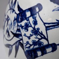Globe Pottery Tunis Design Aesthetic Movement Blue and White Jug - Thumbnail 13