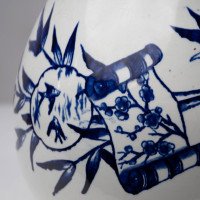 Globe Pottery Tunis Design Aesthetic Movement Blue and White Jug - Thumbnail 14