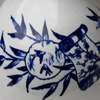 Globe Pottery Tunis Design Aesthetic Movement Blue and White Jug - Thumbnail 16