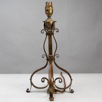Pair of Arts & Crafts Brass Table Lamps with Leaf Collars c.1910 - Thumbnail 5