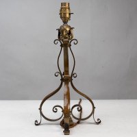 Pair of Arts & Crafts Brass Table Lamps with Leaf Collars c.1910 - Thumbnail 8