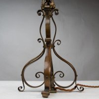 Pair of Arts & Crafts Brass Table Lamps with Leaf Collars c.1910 - Thumbnail 16