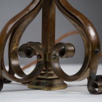 Pair of Arts & Crafts Brass Table Lamps with Leaf Collars c.1910 - Thumbnail 19