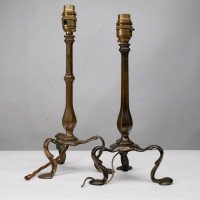Faraday & Sons. A Near Pair of Arts & Crafts Pullman Coach Brass Table Lights - Thumbnail 2