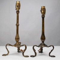 Faraday & Sons. A Near Pair of Arts & Crafts Pullman Coach Brass Table Lights - Thumbnail 4