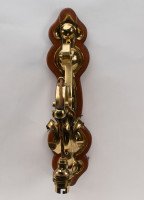 Arts & Crafts, c.1905 Set of Three Brass Wall Lights with Walnut Backplates - Thumbnail 7