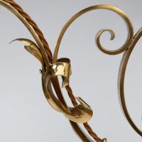 Arts & Crafts, c.1905 Set of Three Brass Wall Lights with Walnut Backplates - Thumbnail 13