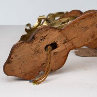 Arts & Crafts, c.1905 Set of Three Brass Wall Lights with Walnut Backplates - Thumbnail 19