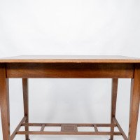 An Arts & Crafts Glasgow School Walnut Side Table W. Moulded Subtly Curving Edge - Thumbnail 12