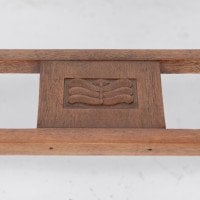 An Arts & Crafts Glasgow School Walnut Side Table W. Moulded Subtly Curving Edge - Thumbnail 14