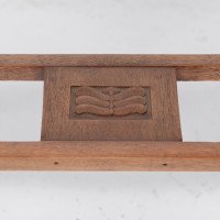 Arts & Crafts Glasgow School Walnut Side Table W. Moulded Subtly Curving Edge - Thumbnail 14