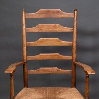 Philip Clissett a Fine Set of Four Early Arts & Crafts Ash Ladder Back Armchairs - Thumbnail 8