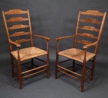 Philip Clissett a Fine Set of Four Early Arts & Crafts Ash Ladder Back Armchairs - Thumbnail 12