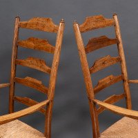 Philip Clissett a Fine Set of Four Early Arts & Crafts Ash Ladder Back Armchairs - Thumbnail 17