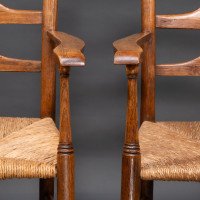 Philip Clissett a Fine Set of Four Early Arts & Crafts Ash Ladder Back Armchairs - Thumbnail 18