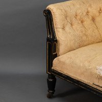 Charles Bevan for Marsh & Jones. Aesthetic Movement Walnut Ebonised Button Back Chaise Lounge - Thumbnail 10