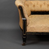 Charles Bevan for Marsh & Jones. Aesthetic Movement Walnut Ebonised Button Back Chaise Lounge - Thumbnail 9