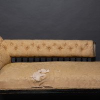 Charles Bevan for Marsh & Jones. Aesthetic Movement Walnut Ebonised Button Back Chaise Lounge - Thumbnail 13