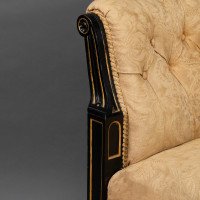 Charles Bevan for Marsh & Jones. Aesthetic Movement Walnut Ebonised Button Back Chaise Lounge - Thumbnail 11