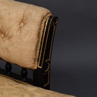 Charles Bevan for Marsh & Jones. Aesthetic Movement Walnut Ebonised Button Back Chaise Lounge - Thumbnail 15