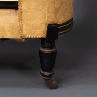 Charles Bevan for Marsh & Jones. Aesthetic Movement Walnut Ebonised Button Back Chaise Lounge - Thumbnail 19